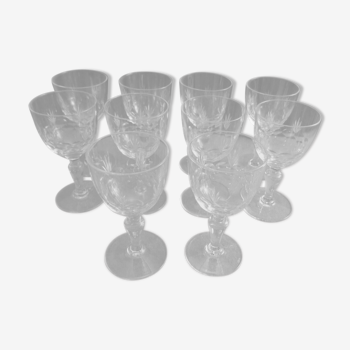 Service de 10 verres à porto en cristal de Baccarat forme 9538 taille 10742