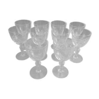Service de 10 verres à porto en cristal de Baccarat forme 9538 taille 10742