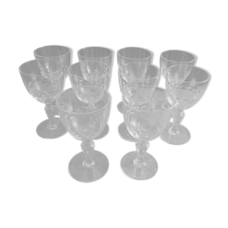Service of 10 Baccarat crystal port glasses form 9538 size 10742