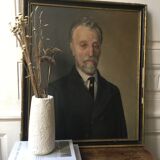 Portrait signed oil , date 19th ieme