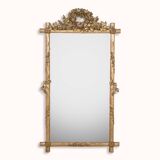 19th C Antique Faux Bois Bird's Nest Mirror
