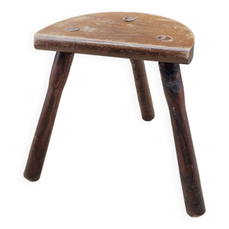 Dark half round tripod stool b