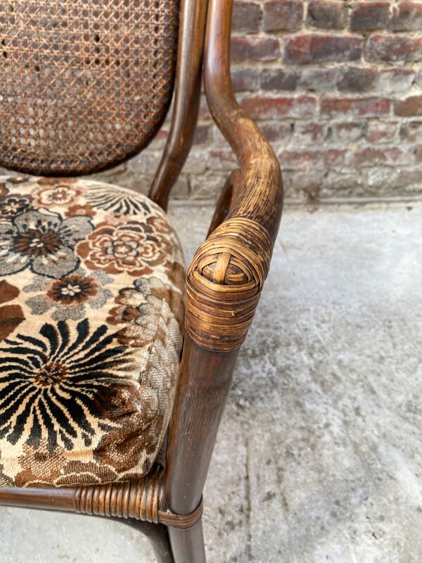 Fauteuil bambou et cannage adulte