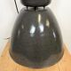 Dark grey enamel industrial factory lamp from elektrosvit, 1960s