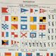 Old engraving 1898, Navigation, navy, flag • Original and vintage lithograph