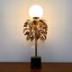 Gilded  italian Hollywood Regency bay leaf table lamp by Sergio Terzani