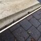 Table basse vintage en travertin et laiton de Fedam 1970