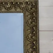 Neoclassical Antique Shell Mirror in Brass