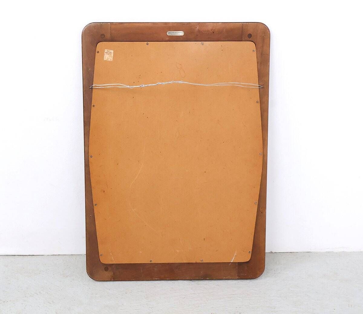 Vintage wooden mirror by Aksel Kjersgaard for Illums Bolighus, 1960s