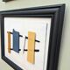 Contemporary "Construction 2" Constructivist Oil Relief Painting, Framed