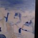 The Greek village - Pastel blue and ochre tones - Signed dated