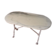 Bistro table with marble tray and wrought iron feet