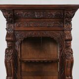 Baroque Style Display Case in Oak, Belgium, 1950s