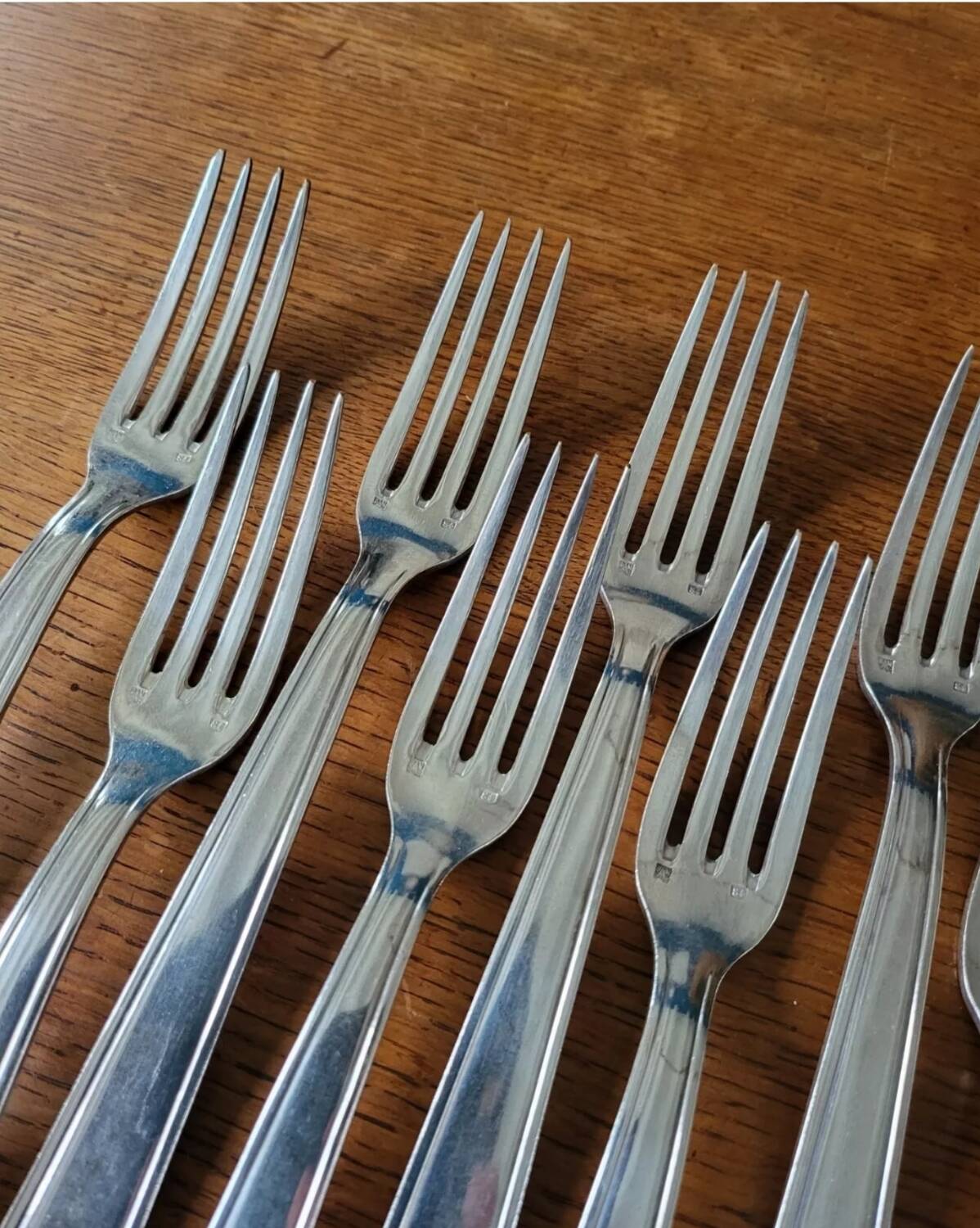 11 Fourchettes en Métal Argenté Orfèvre DAM  20.5 cm