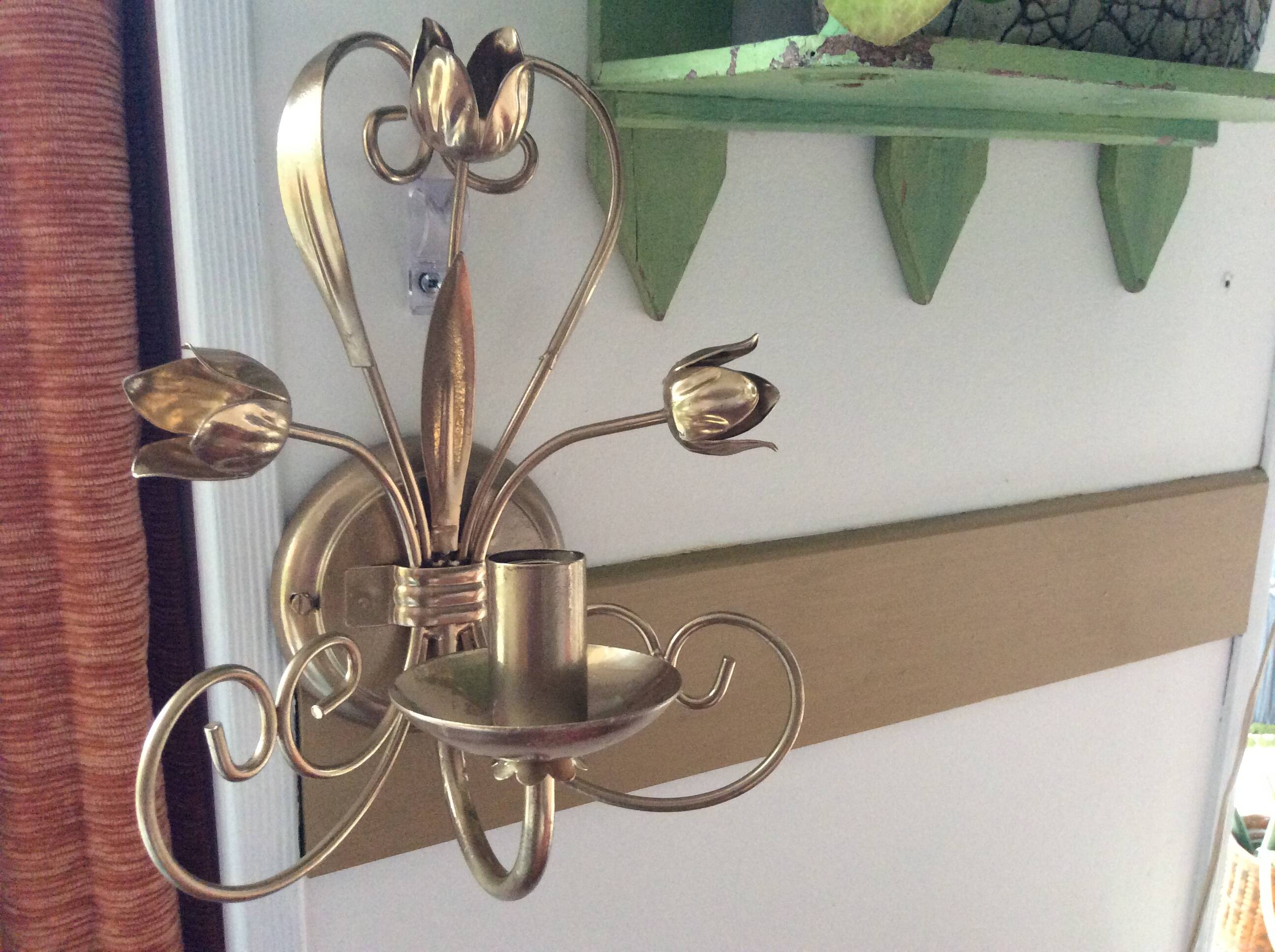 Gold metal wall light