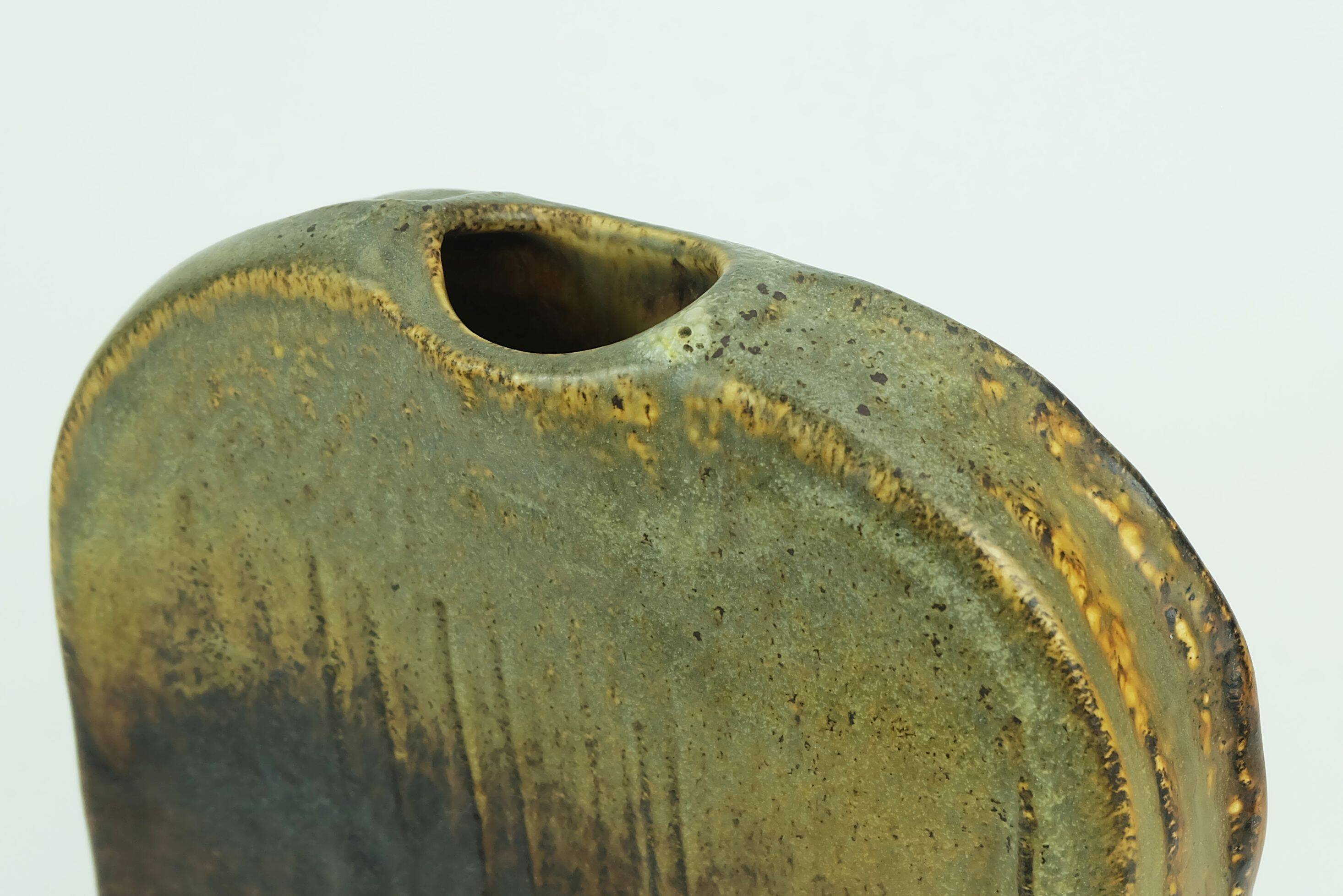 sculptural mid century studio ceramic VASE heiner balzar for steuler 1970s