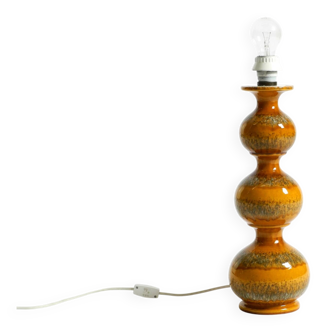 Large 1960s ceramic table or floor lamp in light brown by Kaiser Leuchten