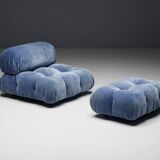 Canapé Camaleonda en Velours Bleu par Mario Bellini pour B&B Italia, Italie, 1970s