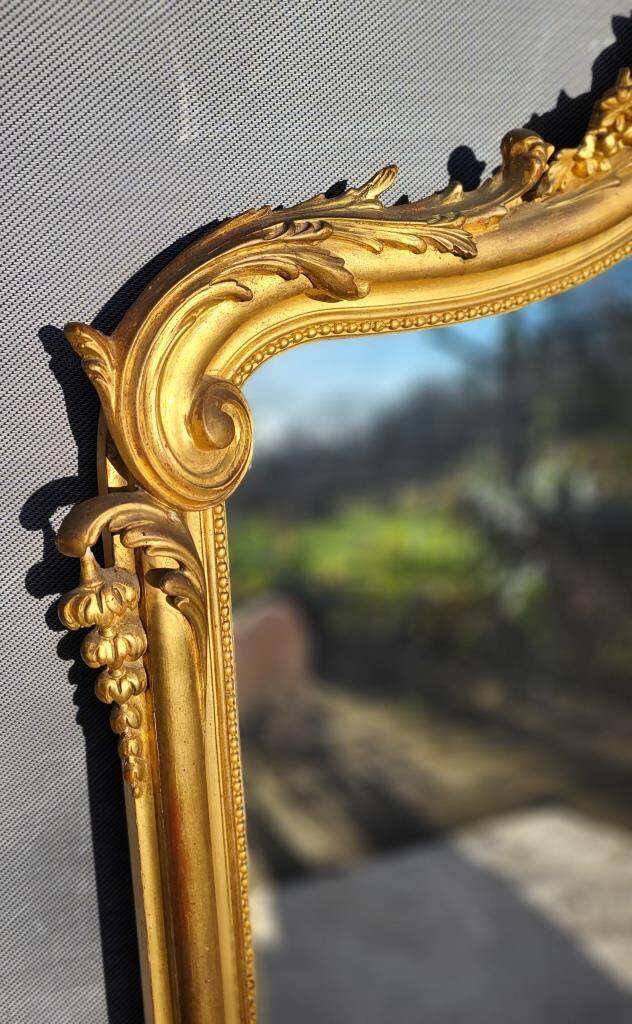 Miroir de cheminée doré XIXe style Louis XV