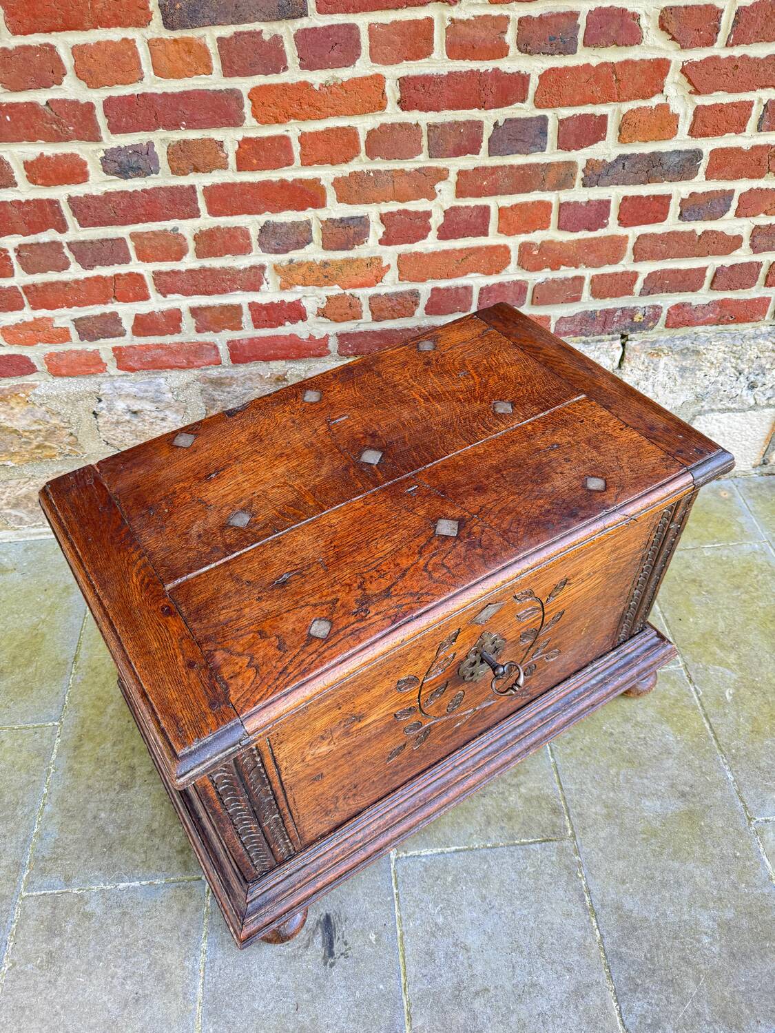 Chest In High Period Oak From XVII Eme Century