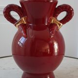 Vase St Clément burgundy and golden 50s