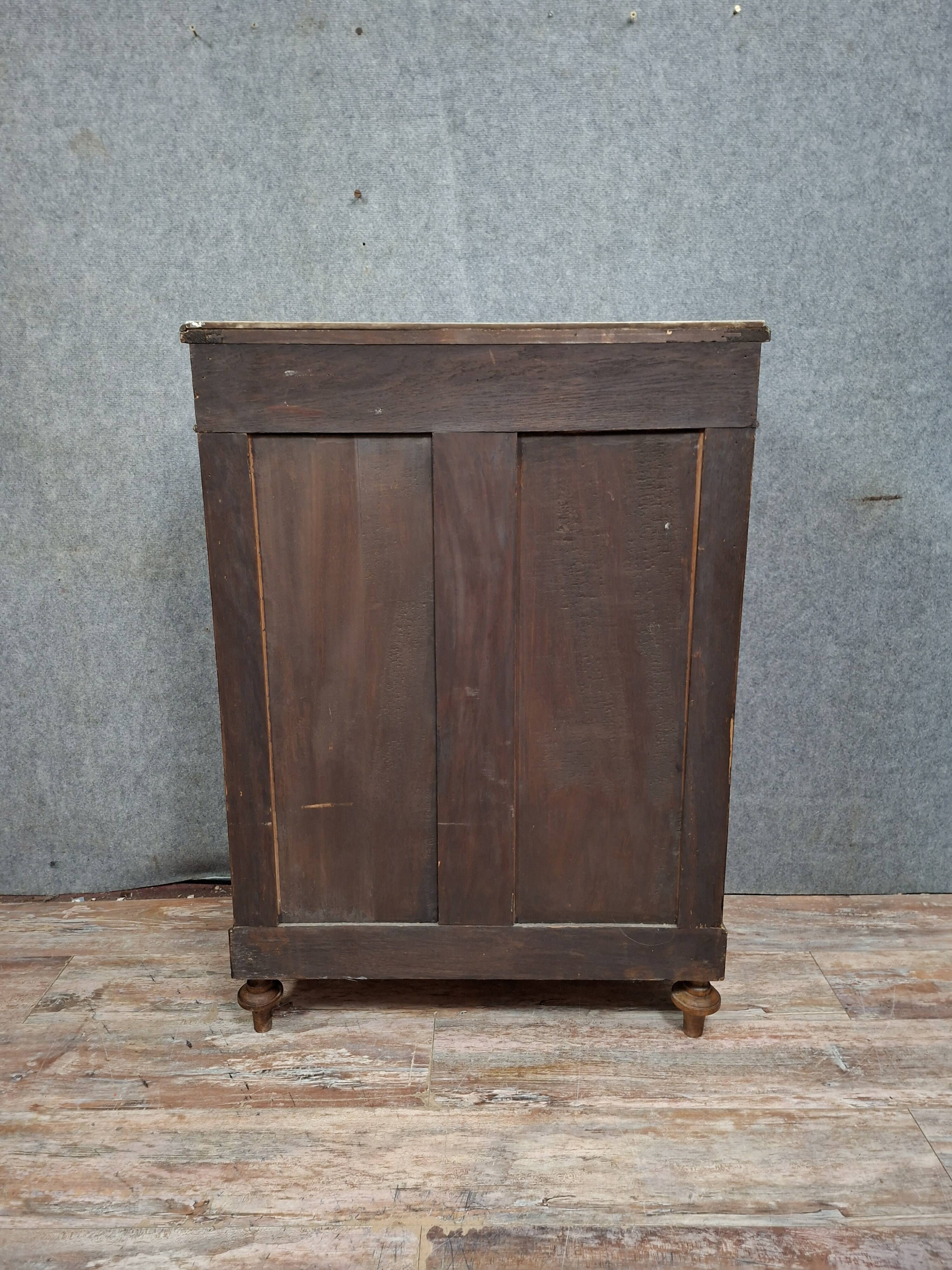 small side table or chest of drawers in marquetry, Napoléon III style