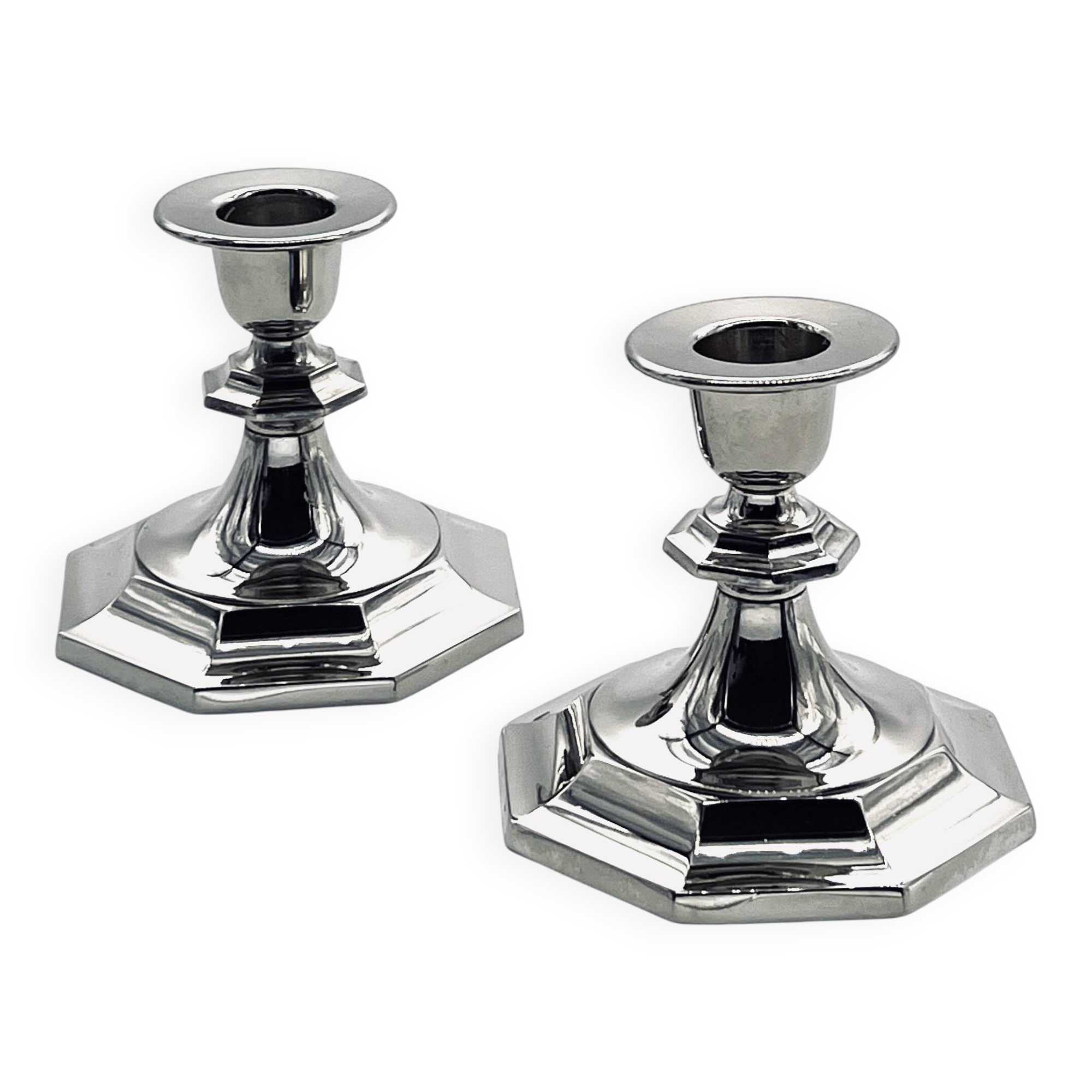 Pair of metal candlesticks