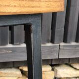 Workshop stool in oak and metal