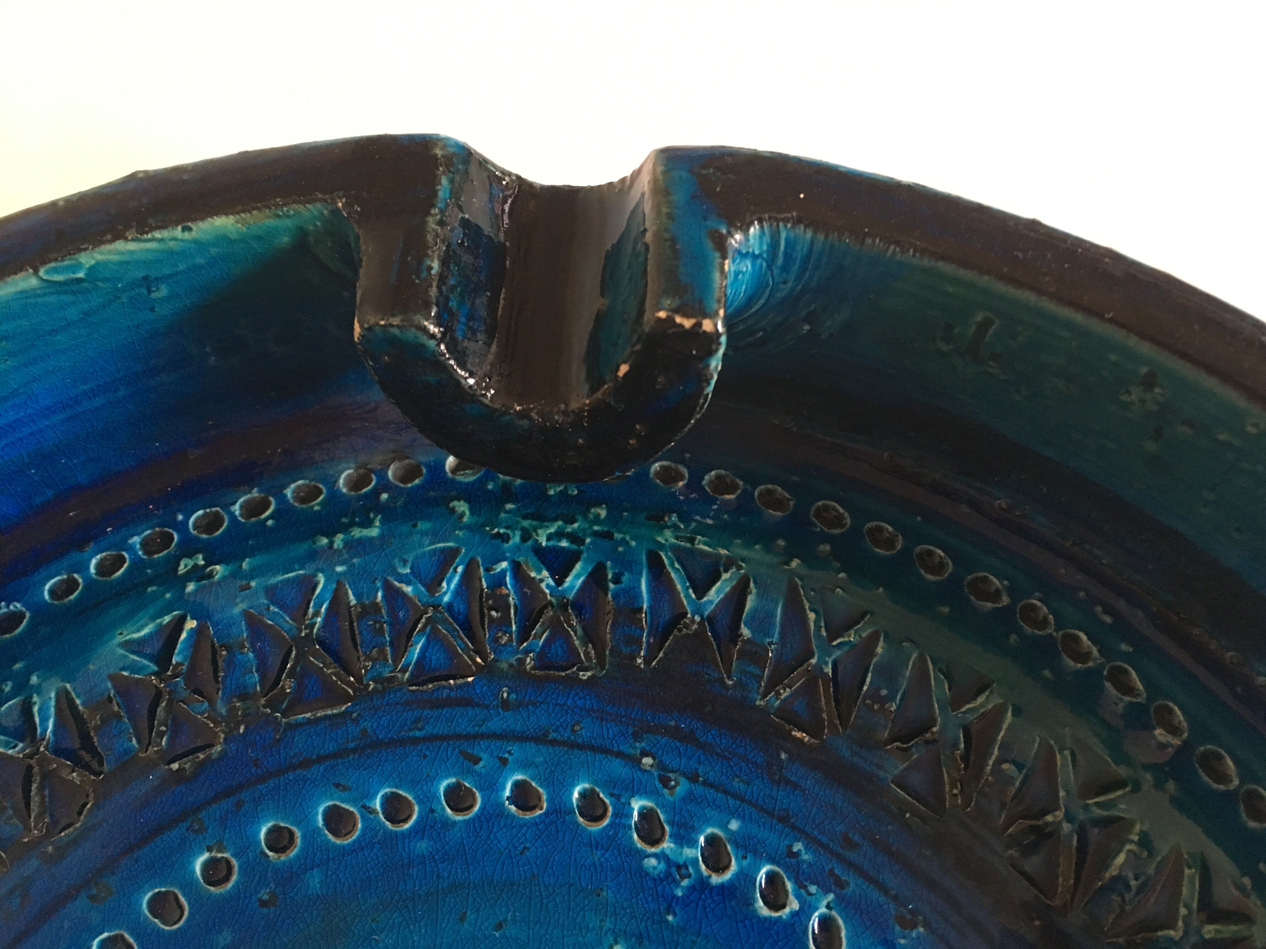 Bitossi XL ceramic ashtray, Italian design 60s, 25cm