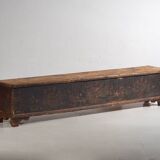 Antique long trunk painted with floral motifs (Year 1876) #1