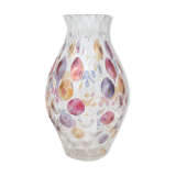 Glass vase and multicolored scales