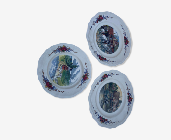 Assiettes obenai faïencerie sarreguemines