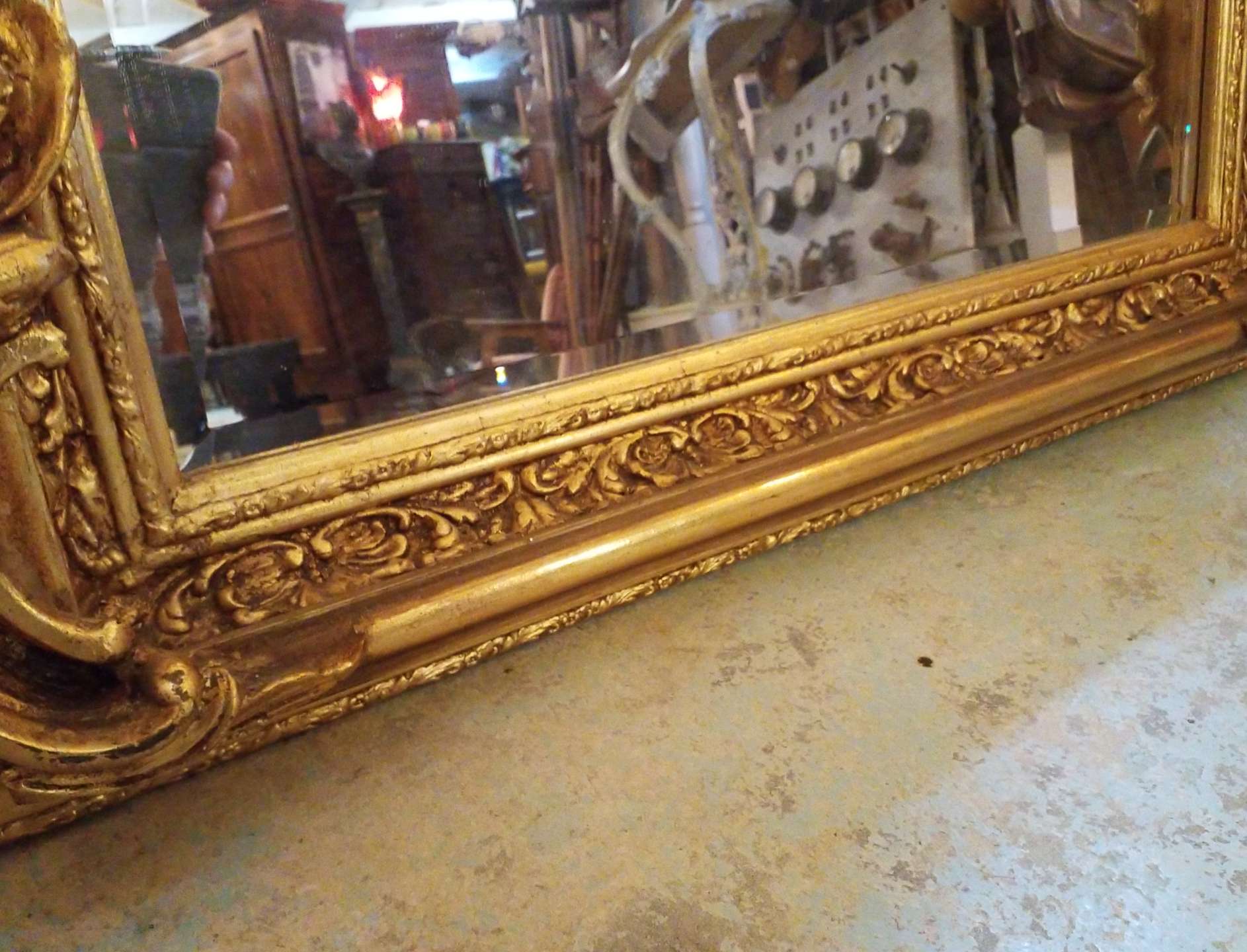 Golden mirror 85x160cm