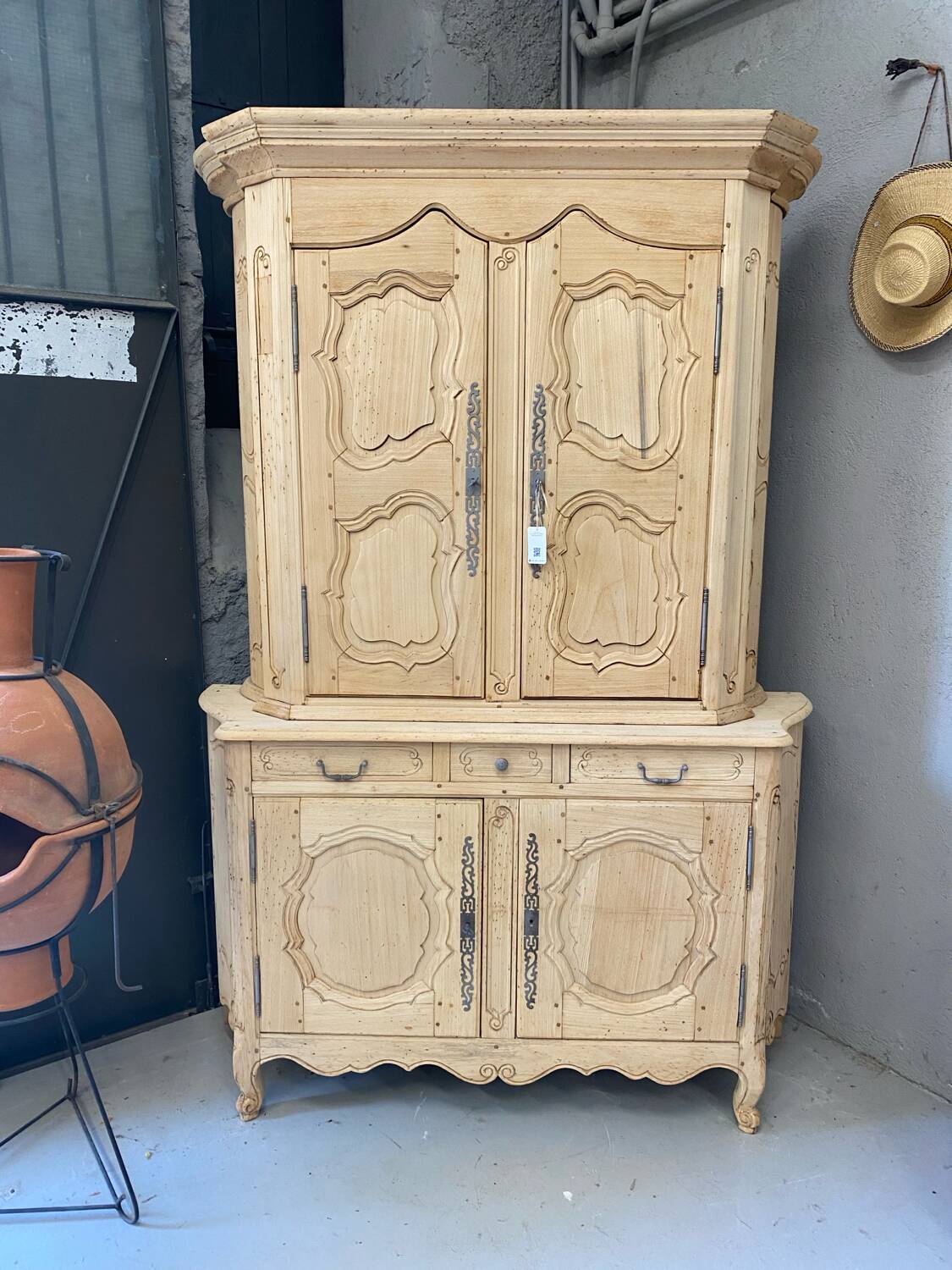 Louis XV sideboard in raw wood