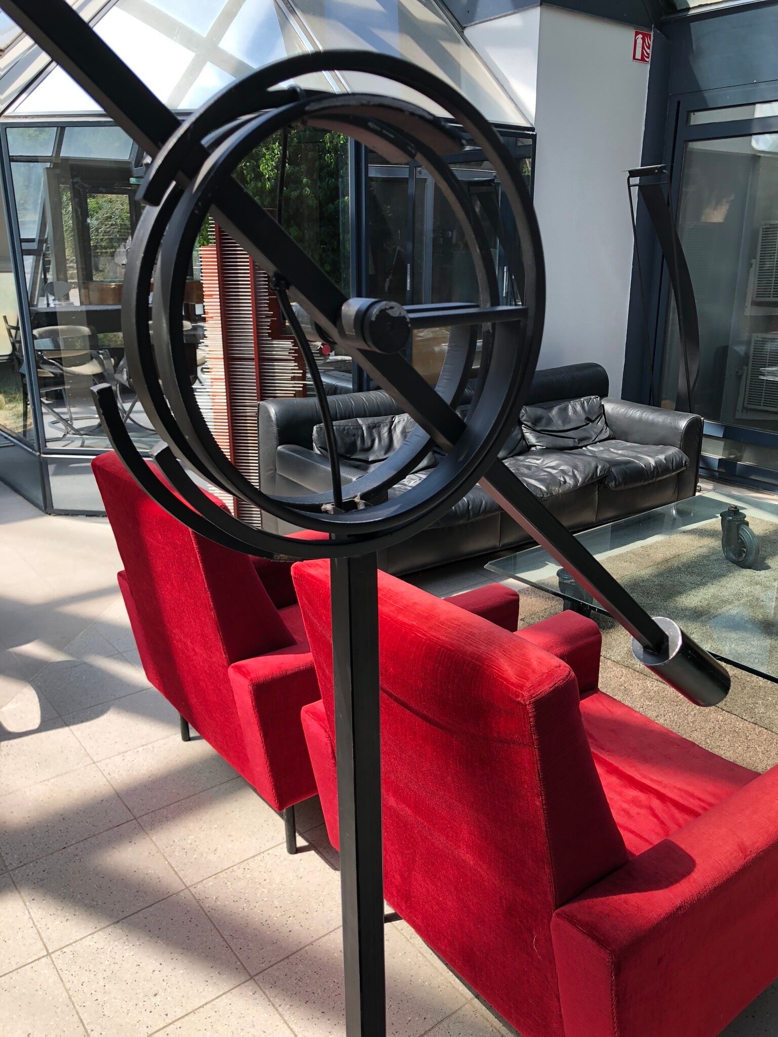 Relco Italia “Il Tempo” floor lamp in matt black lacquered steel