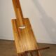 Sculptural brutalist armchair in solid elm, 1980.