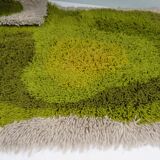 Pair of vintage Desso rugs from the 70s – moss green & beige