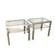 Pair of Brushed Steel Side Tables, Smoked Glass by Guy Lefèvre