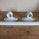 Large Art Deco towel bar in white porcelain