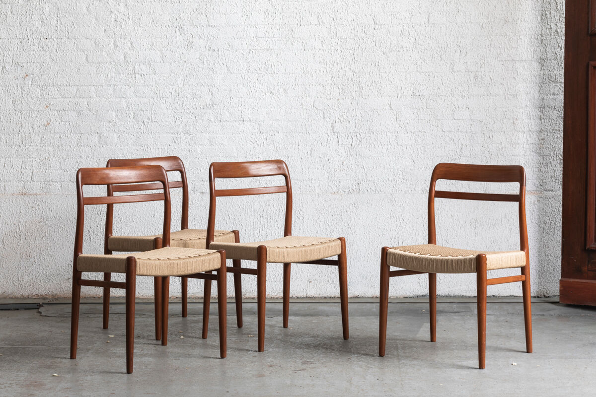 Set of 4 dining chairs by Henry W. Klein for Bramin, Denmark, 1960
