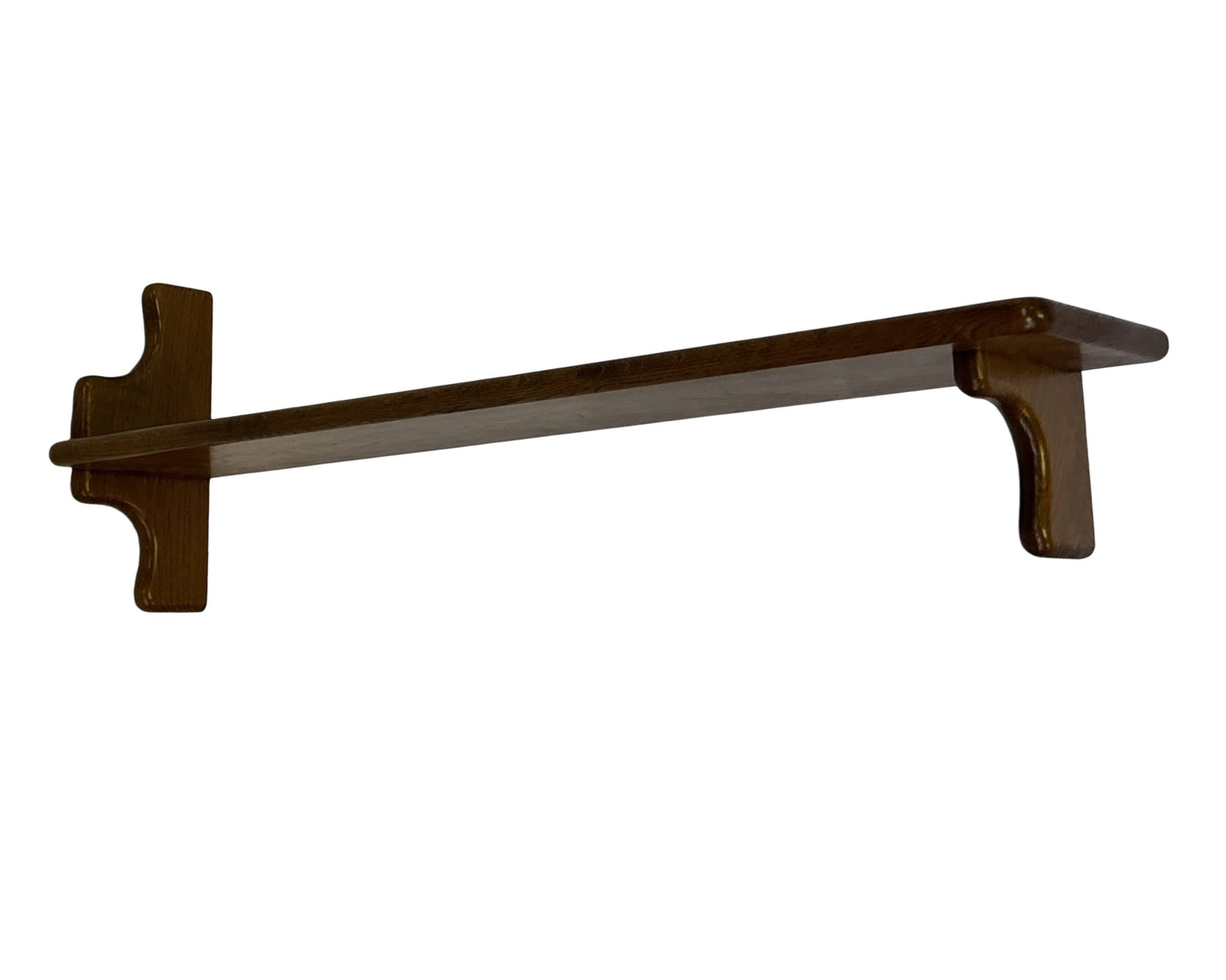 Vintage wooden wall shelve rack bookshelf in oak wood minimalist
