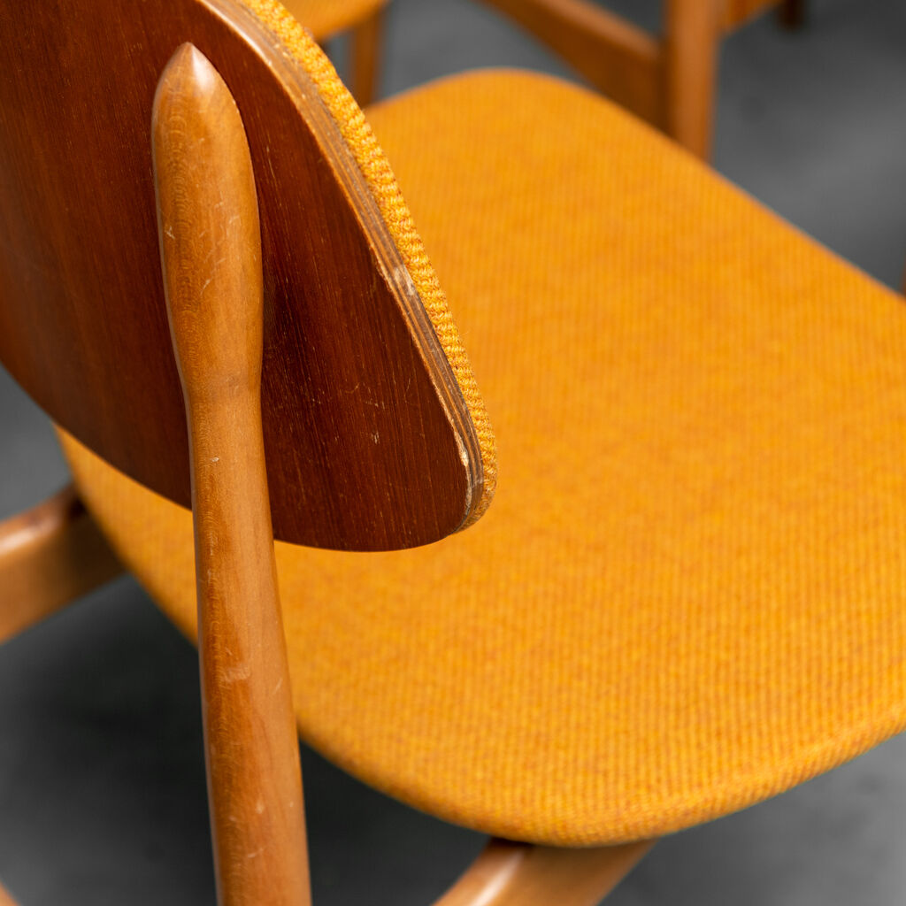 Set 6 chairs wooden fabric scandinavian style 60