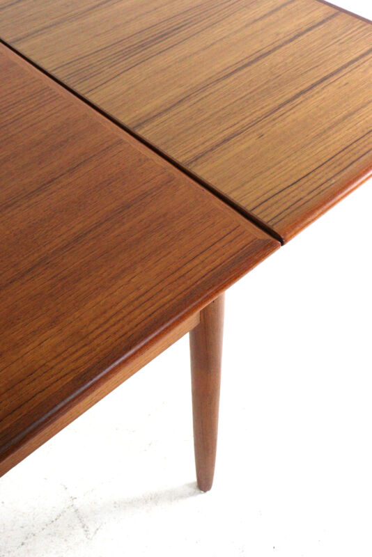 Rectangular Danish Extendable Dining Table 'Ahrus'  mid centuty modern teak
