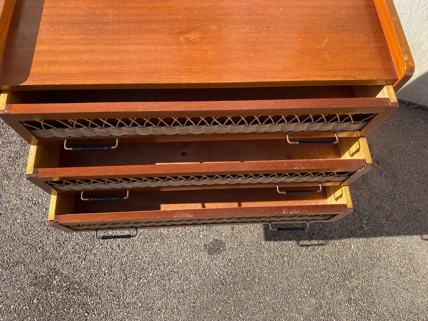 Commode osier vintage