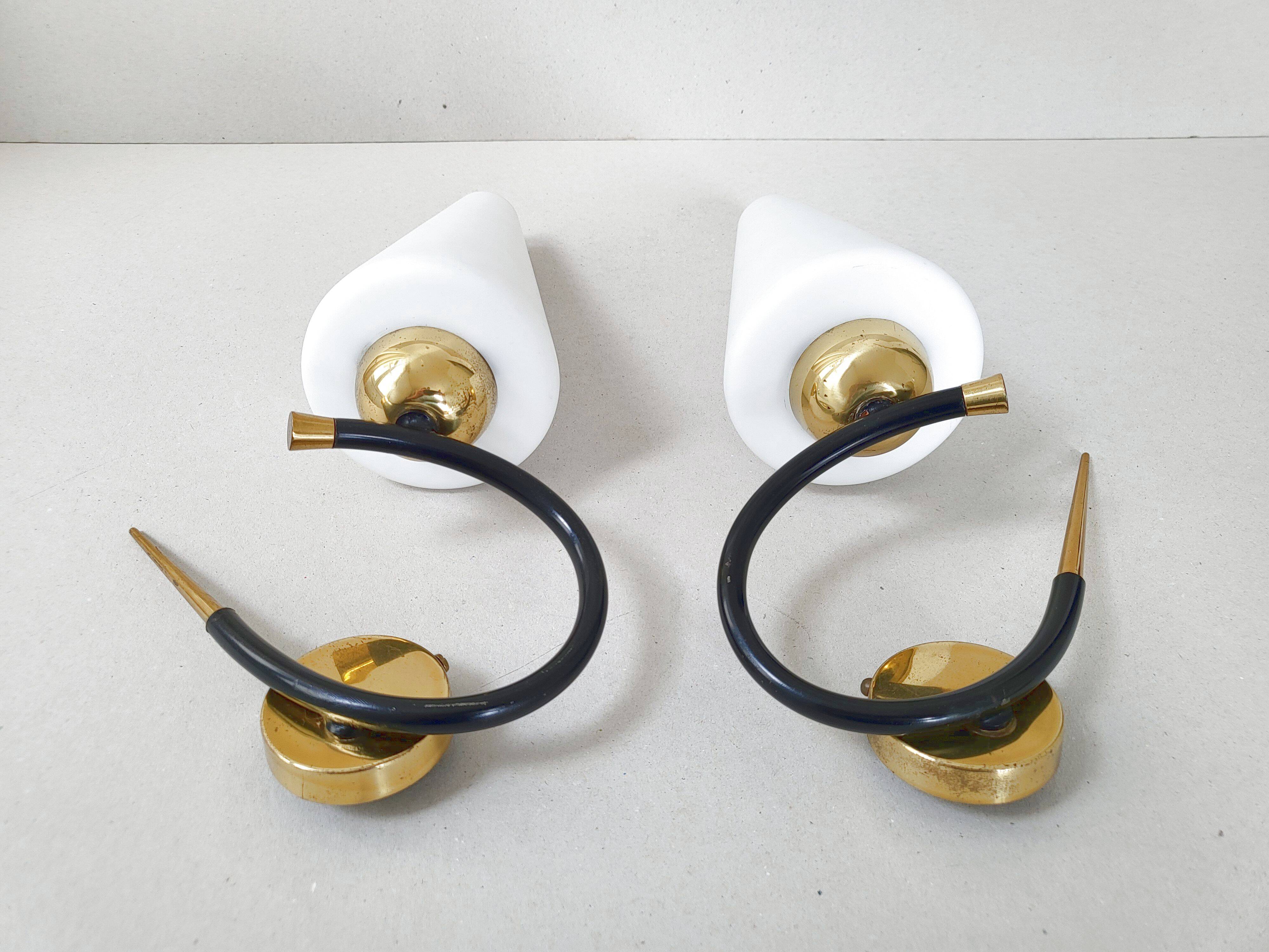 Pair of vintage Arlus wall lights 1950