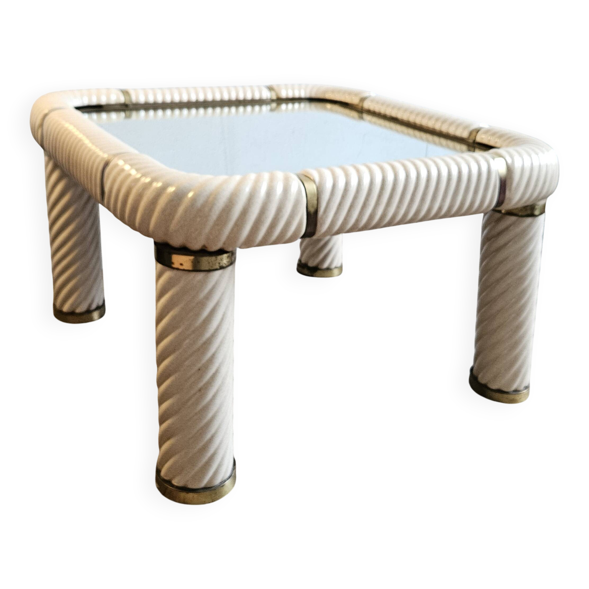 Ceramic and mirrored glass coffee table - Tommaso Barbi,