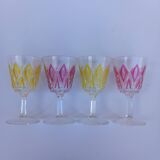 4 verres à eau Arlequin VMC Reims