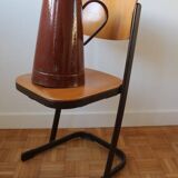 Brown enamelled steel pitcher