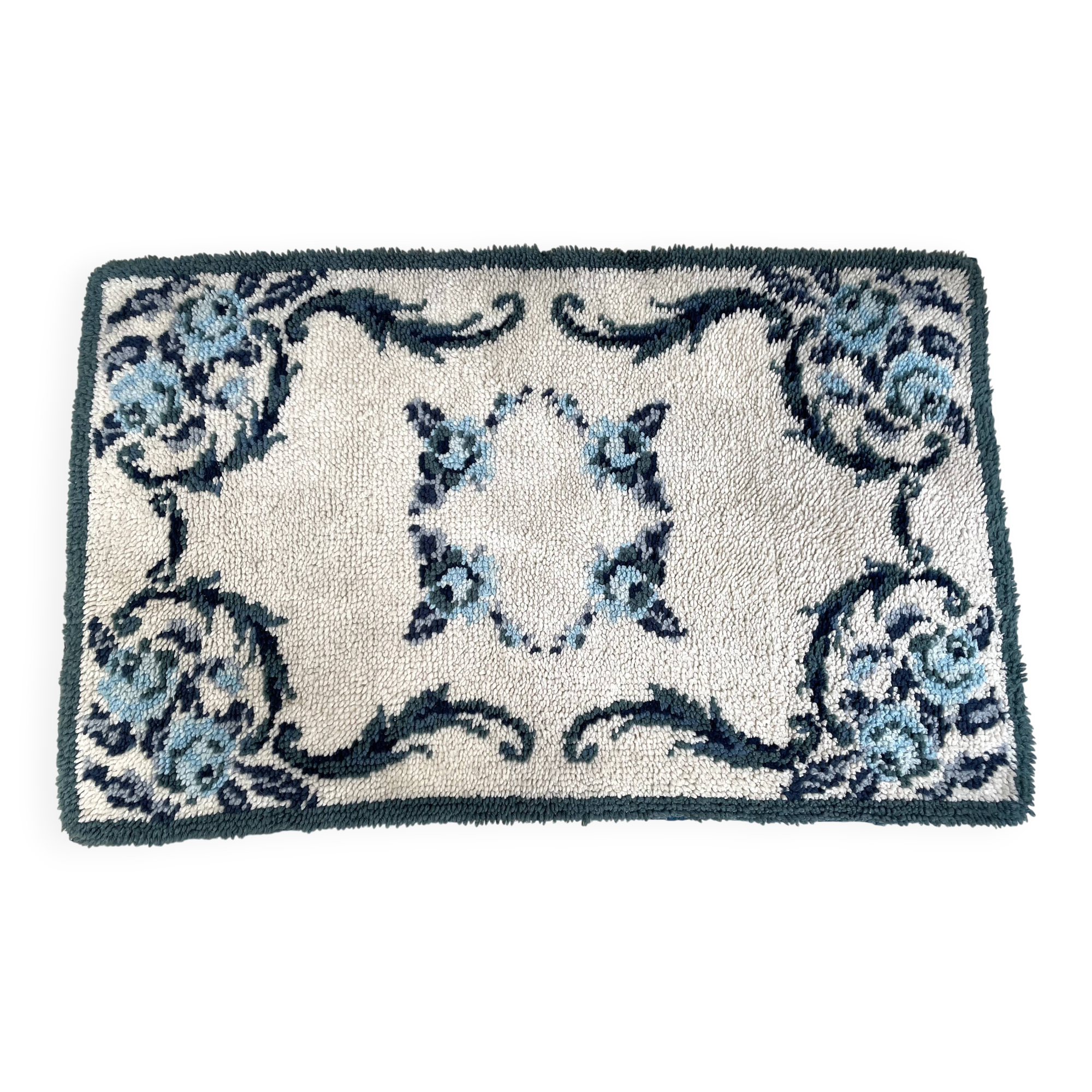 Pure wool blue rug 125x78cm