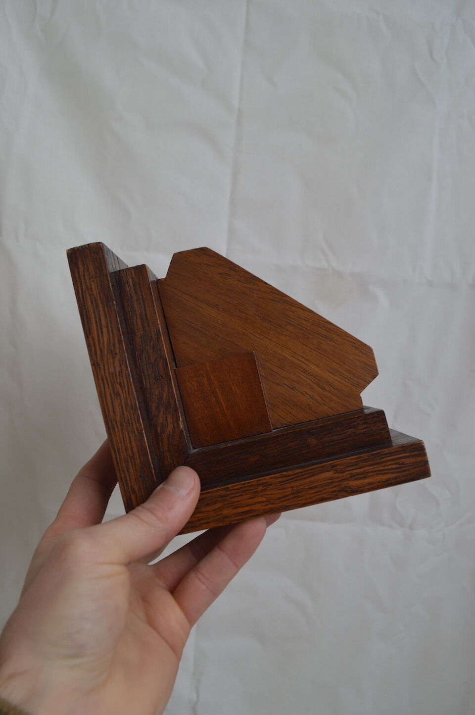 Paire de serre-livres vintage en bois